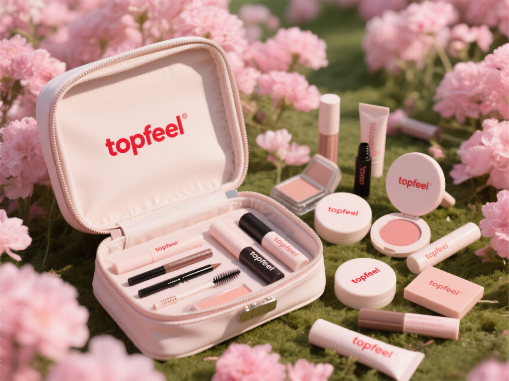color cosmetics set with topfeel logo